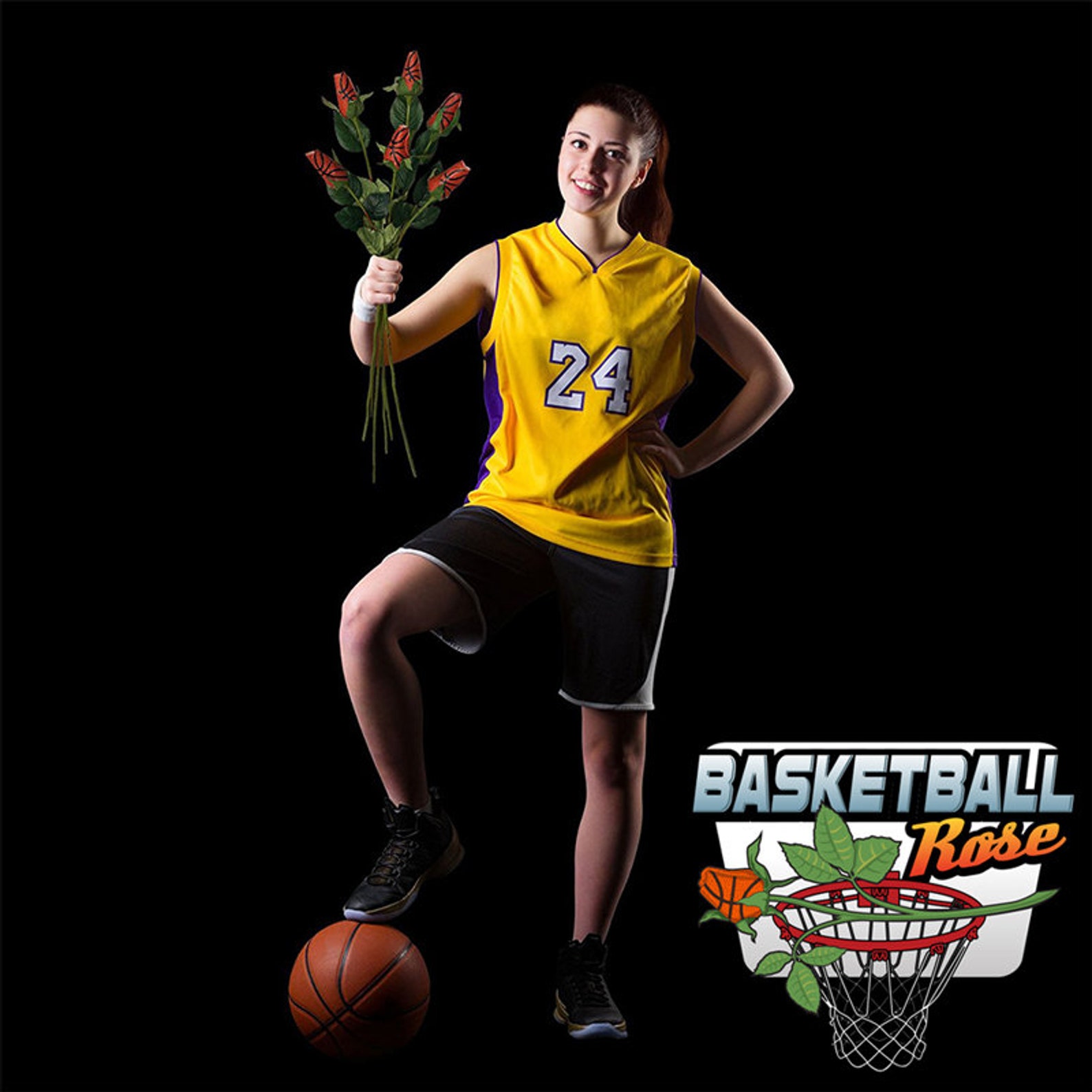 Basketball Rose Basketball Valentine Basketball Flower Etsy