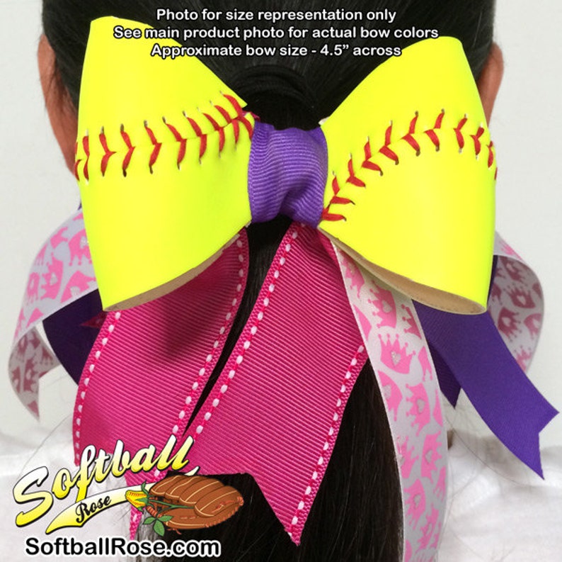 Softball Hair Bow Red Blue White Chevrons Etsy