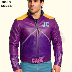 Cage Leather Jacket, Martial Arts Leather Cosplay Jacket, Biker Jacket, Gift for Cosplay Lovers
