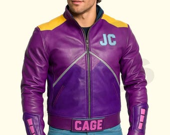 Lavender Sheepskin Leather Biker Jacket: Cosplay Moto Jacket