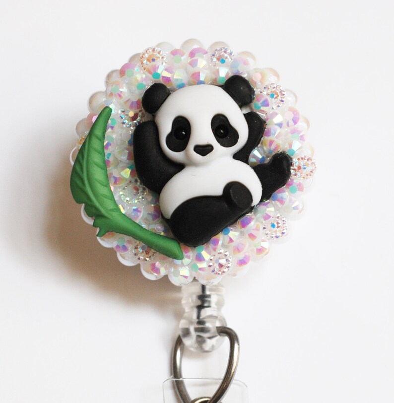 Playful Panda ID Badge Reel Retractable ID Badge Holder Etsy