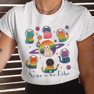 Custom Pride Shirt, Cats In Space Shirt, Rainbow Cats Shirt, LGBT Cats Shirt, LGBTQ Pride Shirt, Pride Rainbow Shirt, Kindness Tee