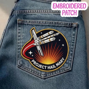 Project Hail Mary Embroidered Patch, Space Mission Badge, Sci-Fi Ship Iron On Patch, Andy Weir Fan Gift, Astronomy Aerospace Badge