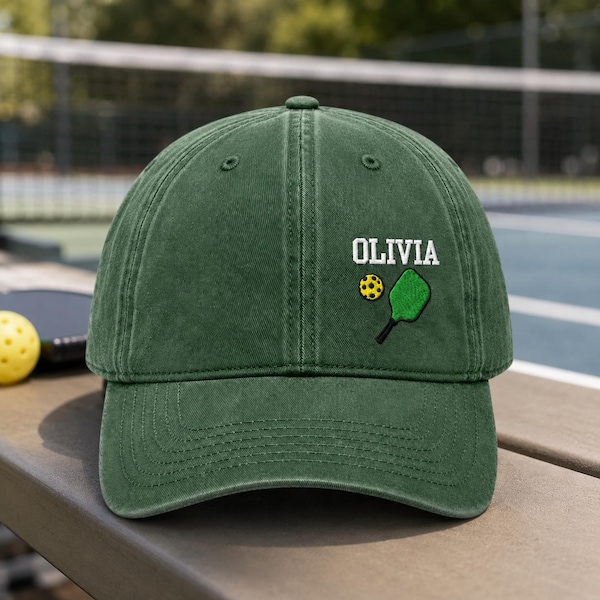 Custom Embroidered Pickleball Cap, Personalized Name Dad Hat, Athletic Court Style