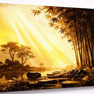 Japanese Landscape with Bamboo & Sunbeams | Aluminum Dibond: The high-end finish ZenSaku Studio