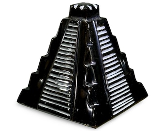 Golden Obsidian Maya Pyramide – Handgeschnitzte 3-Zoll-Skulptur aus Mexiko – Metaphysischer Schutzkristall – Einzigartige Dekoration