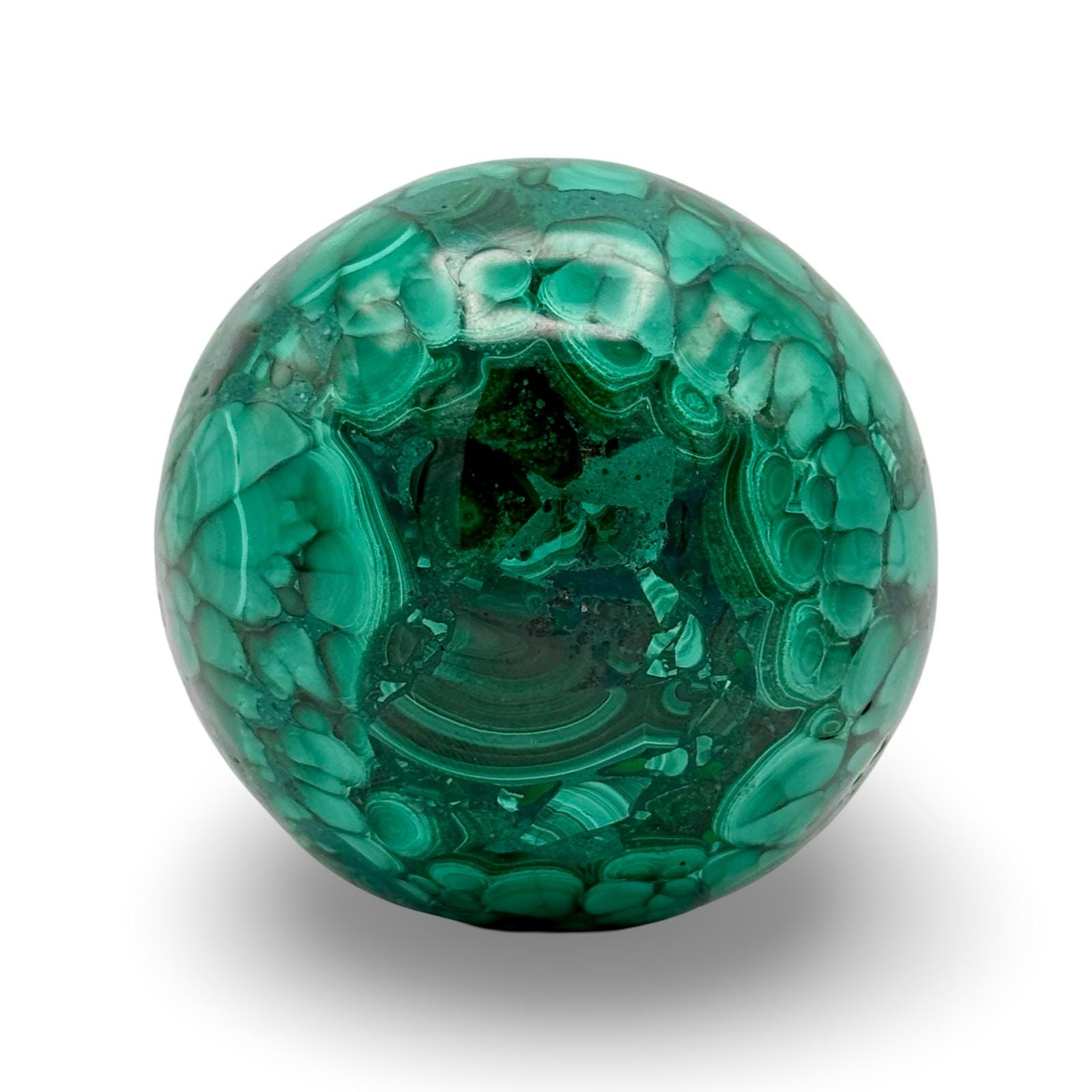 Sphère En Malachite Polie Authentique – 2,45 Lbs (pierre Décorative Verte)