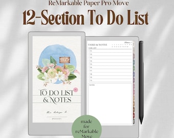 To Do List for ReMarkable Paper Pro Move: Task Tracker, Work Planner (PDF)