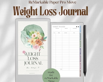 Weight Loss Journal for ReMarkable Paper Pro Move: Fitness, Meal, Health Tracker (PDF Template)