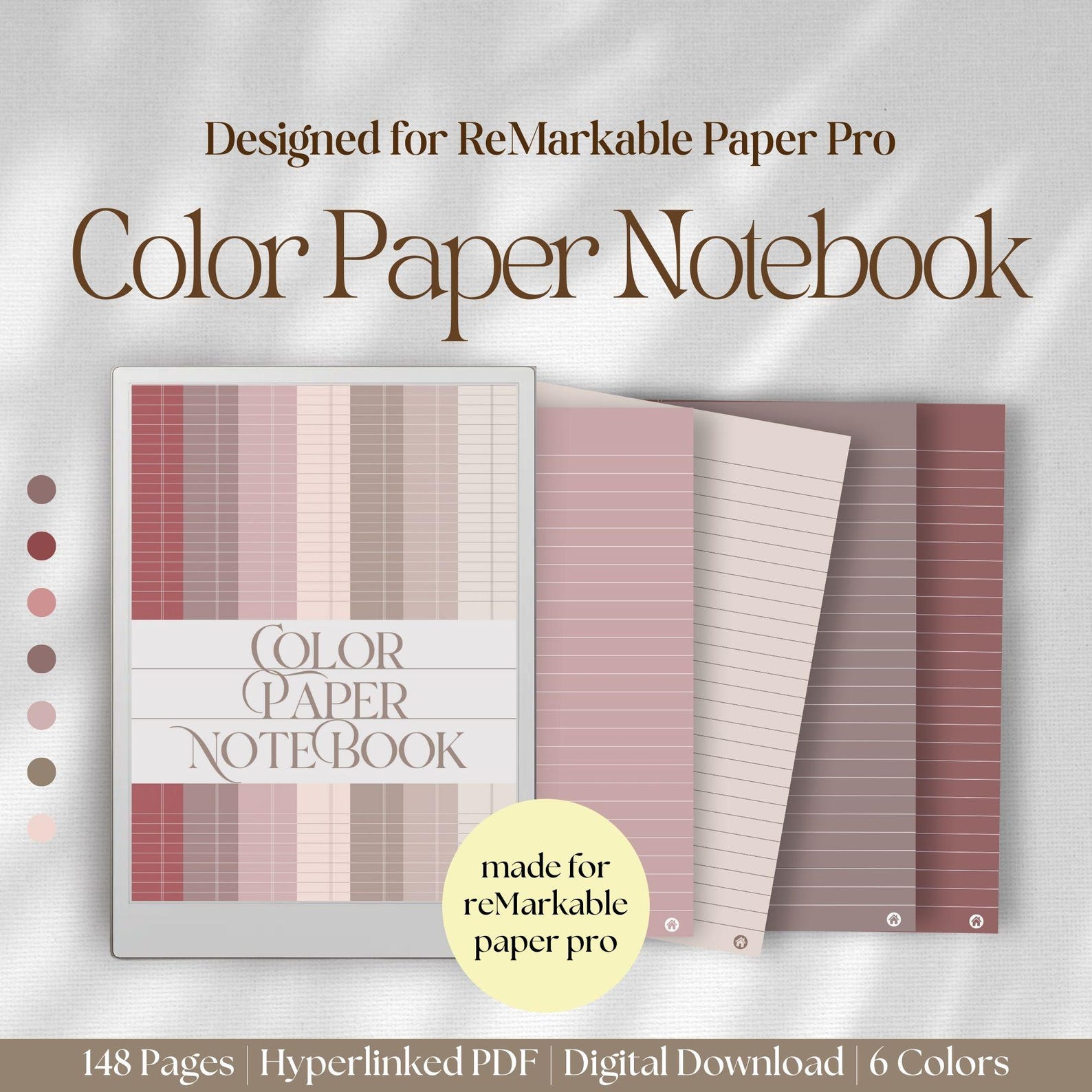 Color Notebook for Remarkable Paper Pro: Student Notebook, Daily Work ...