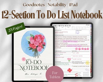 To Do List Notebook GoodNotes, Notability, iPad: Task Tracker, Work Planner, Checklist