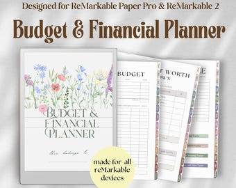 Budget Planner for ReMarkable Paper Pro & ReMarkable 2: Financial, Bill, Expense Tracker Templates (PDF)