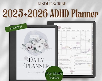 2025-2026 ADHD Daily Planner: Kindle Scribe Colorsoft Template (Digital Download)