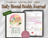 Mental Health Journal Goodnotes iPad Notability Template: Wellness, Self Care, Mindfulness (PDF Template)