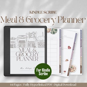Meal Planner Lebensmittelliste Kindle Scribe Vorlage | To Do Liste Einkaufen Budget Tracker Rezept Karte Aufgaben Tracker Scribe Planer Notizbuch