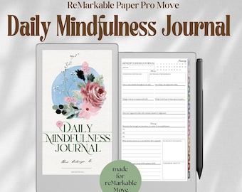Mindfulness Journal for reMarkable Paper Pro Move: Wellness, Self Care, Mental Health (PDF Template)
