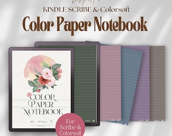 Dark Digital Notebook for Kindle Scribe Colorsoft: Color Lined Notepad, Legal Pad