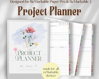 Project Planner for ReMarkable Paper Pro & ReMarkable 2: Meeting Notes, Budget Tracker, Gantt Chart