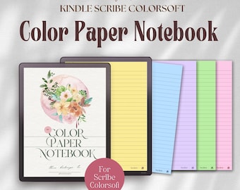 Color Paper Notebook Kindle Scribe Colorsoft: Lined Notes, Legal Pad, Notepad (PDF)