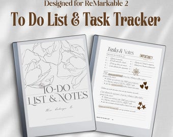 To Do List for ReMarkable 2 Templates | Meeting Notes Task Tracker Task List Note Taking Notebook Notepad Project Planner Work Checklist
