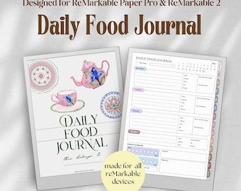 Tracker Food Journal for reMarkable Paper Pro & ReMarkable 2: Daily Diet Tracker Fitness (PDF)