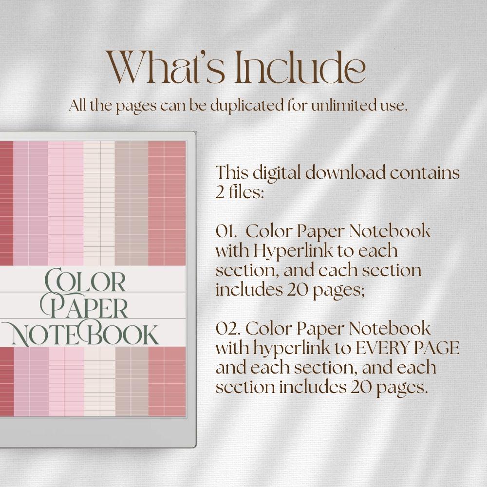 Color Notebook for Remarkable Paper Pro: Student Notebook, Daily Work ...