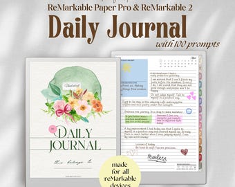 Daily Journal for ReMarkable 2 & ReMarkable Paper Pro: Gratitude, Diary, Habit Tracker (PDF)