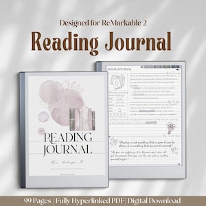 Diario di lettura per ReMarkable 2 Modello / Elenco di lettura Registro di lettura Quaderno di revisione Serie di quaderni Agenda giornaliera Appunti Quaderno da fare