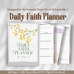 Daily Faith Planner Devotional Journal for ReMarkable Paper Pro ReMarkable 2 | Templates for ReMarkable Pro Prayer Journal Bible Study SOAP