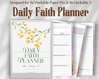 Daily Faith Planner for reMarkable 2 & Paper Pro: Bible Study Journal, Prayer, Sermon Notes