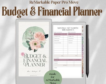 Budget Planner for ReMarkable Paper Pro MOVE: Bill Tracker Expense Financial Templates (PDF)