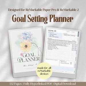 Goal Planner for ReMarkable 2 & Paper Pro: SMART Goal Setting Template (PDF)
