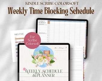 Weekly Planner Kindle Scribe Colorsoft: Undated Time Blocking, To Do List, Schedule