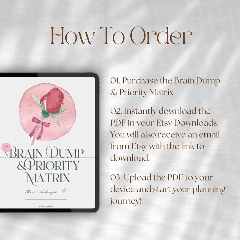 Brain Dump & Priority Matrix iPad Planner Goodnotes, Notability: Daily Planner, To Do List (PDF) image 9