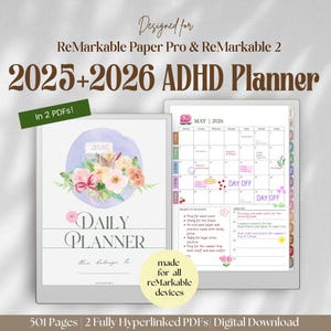 2025-2026 ADHD Daily Planner for reMarkable Paper Pro (PDF Download)