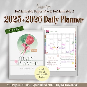 2025-2026 Daily Planner for reMarkable: ADHD To-Do List (PDF)