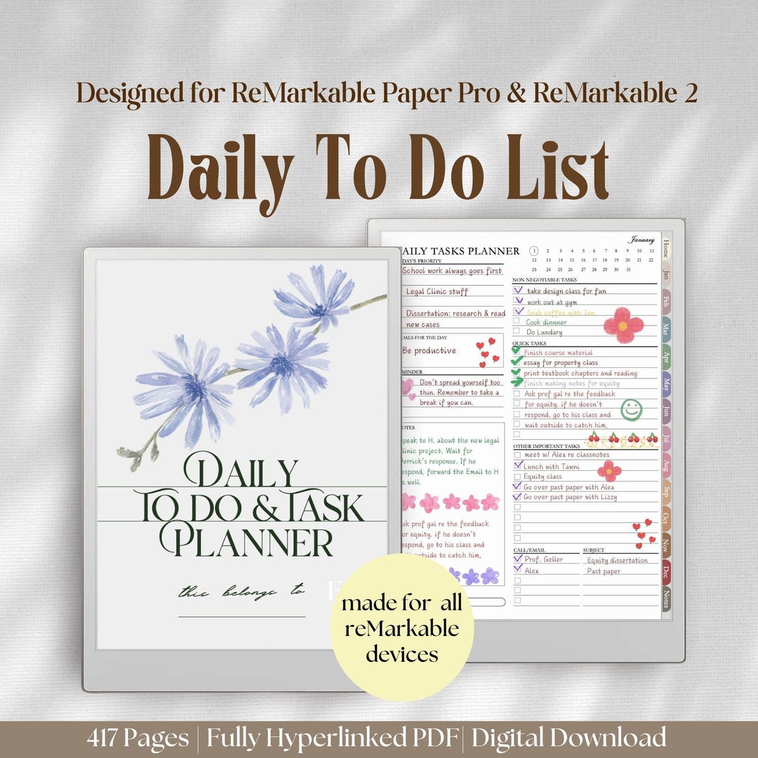 To Do List for Remarkable Paper Pro & Remarkable 2: Task Tracker ...