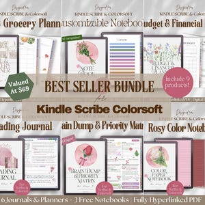Color Notebook Life Planner Kindle Scribe Colorsoft: Budget, Meal Planner, Reading, To Do