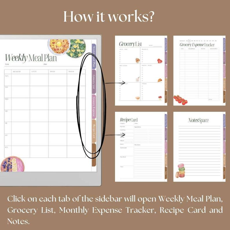 Meal Planner for Remarkable 2 & Remarkable Paper Pro: Grocery List ...