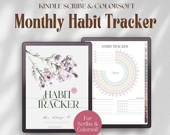 Habit Tracker for Kindle Scribe Colorsoft: Mood, Health, Self Care (PDF)
