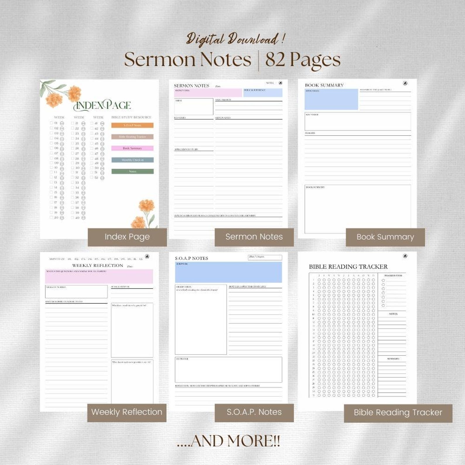 Ser Man Notes.pdf Sermon Notes Template for Remarkable 2 & Paper Pro: Prayer, Bible Study ...