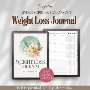 Abnehm-Journal Fitness Kindle Scribe Colorsoft: Mahlzeitenplaner, Gesundheits-Tracker (PDF Vorlage)