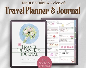 Travel Planner Itinerary for Kindle Scribe Colorsoft: Packing Checklist, Trip Details