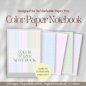Quaderno di carta colorata per modelli ReMarkable Paper Pro / Blocco note per appunti per riunioni, blocco note legale, tracker di attività, diario giornaliero, pianificatore di lavoro