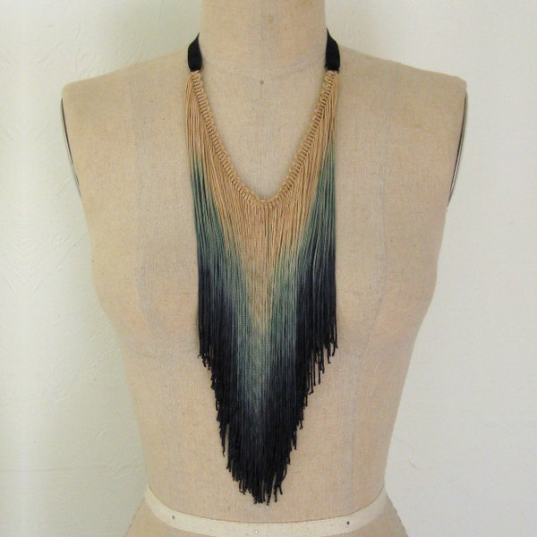 Peacock Fringe Necklace