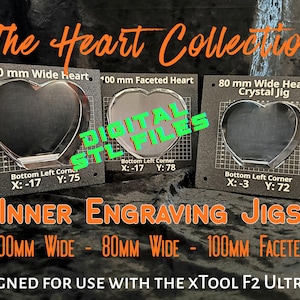 Heart Jig STL Bundle for xTool F2 Ultra UV Laser – 3D Crystal Inner Engraving Jigs + Studio Placement Templates – Digital Files