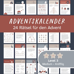 Rätsel-Adventskalender zum Ausdrucken für Erwachsene | DIY Adventskalender | 24 Rätsel im Advent zum Ausdrucken | Ausgabe 1