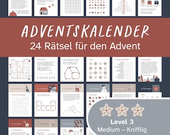 Rätsel-Adventskalender zum Ausdrucken für Erwachsene | DIY Adventskalender | 24 Rätsel im Advent zum Ausdrucken | Ausgabe 1