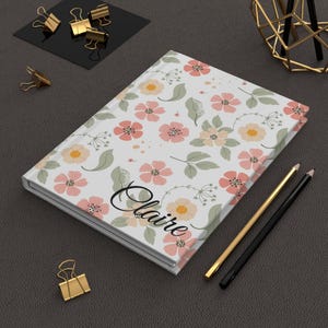 Personalized Hardcover Journal, Custom Name Matte Notebook, Writing Journal, Daily Planner Gift image 1