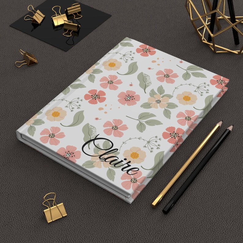 Personalized Hardcover Journal, Custom Name Matte Notebook, Writing Journal, Daily Planner Gift image 1